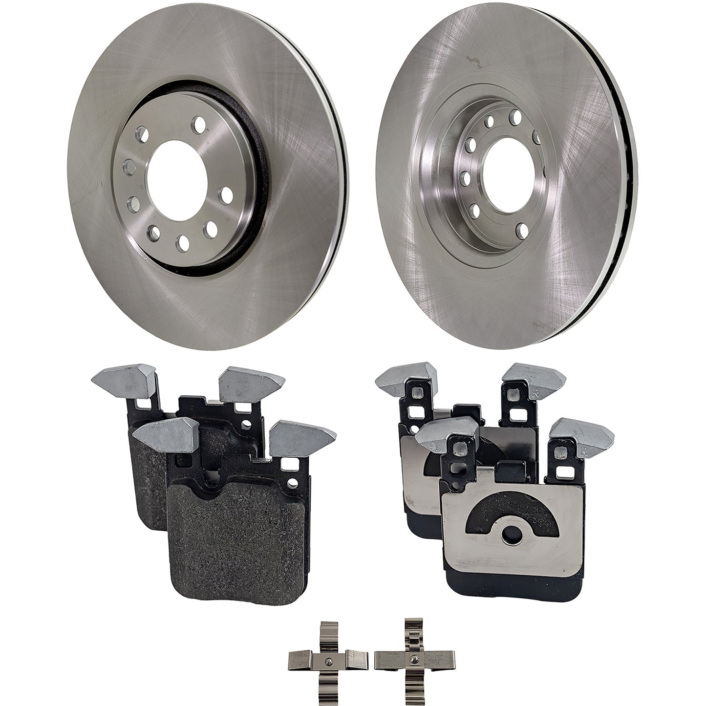 Комплект из 2 задних тормозных дисков и колодок, гладкая поверхность, 5 болтов, 299,72 мм, серия Organic Pro-Line, включает в себя (2) тормозных диска и (1) комплект тормозных колодок