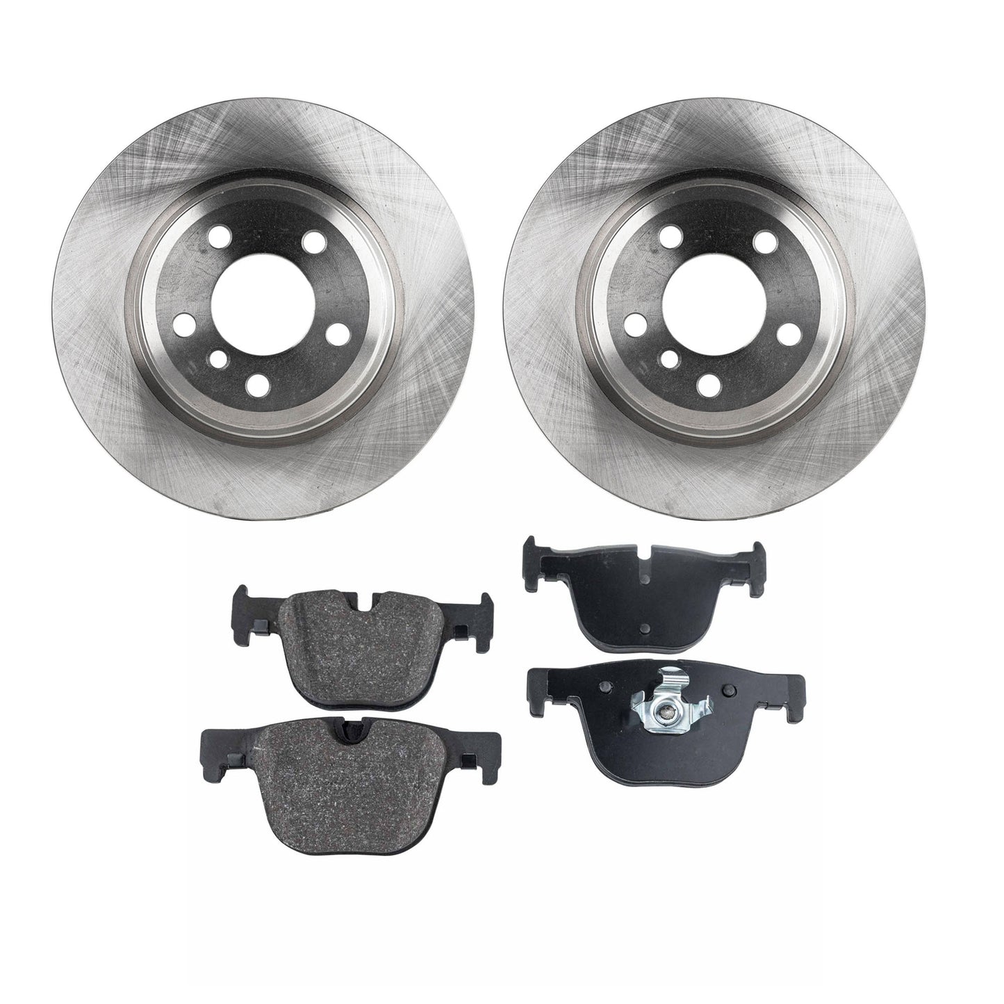 2-Wheel Set Rear Brake Disc and Pad Kit, Plain Surface 5 Lugs 330 mm Organic Pro-Line Series, Includes (2) Brake Disc and (1) Brake Pad Set