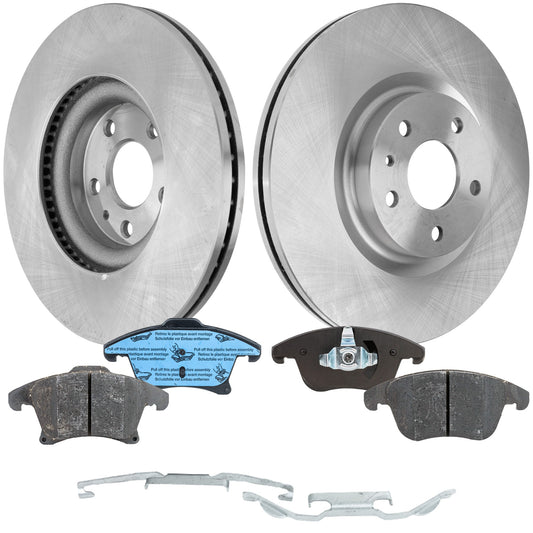 2-Wheel Set Front Brake Disc and Pad Kit, Plain Surface 5 Lugs 315.98 mm Ceramic Pro-Line Series, Includes (2) Brake Disc and (1) Brake Pad Set