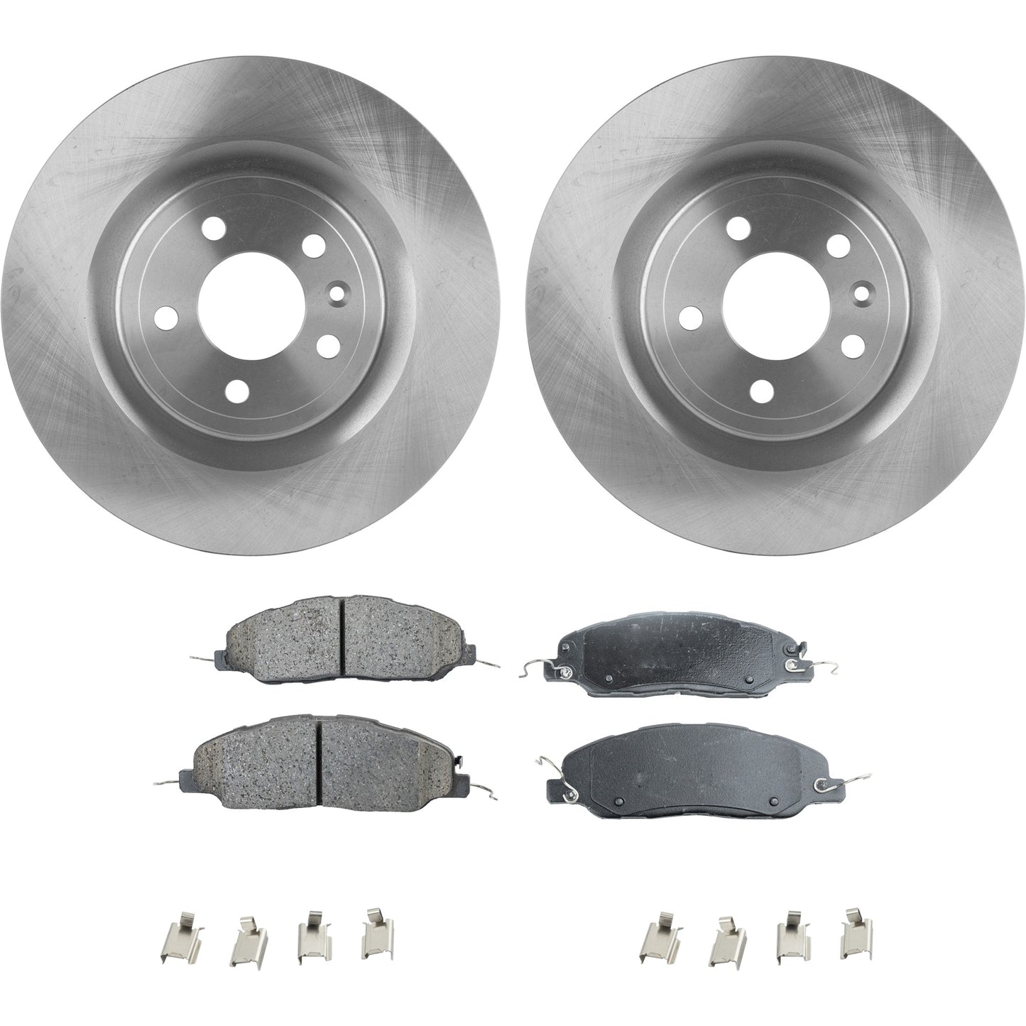 2-Wheel Set Front Brake Disc and Pad Kit, Plain Surface 5 Lugs 336.04 mm Ceramic Pro-Line Series, Includes (2) Brake Disc and (1) Brake Pad Set