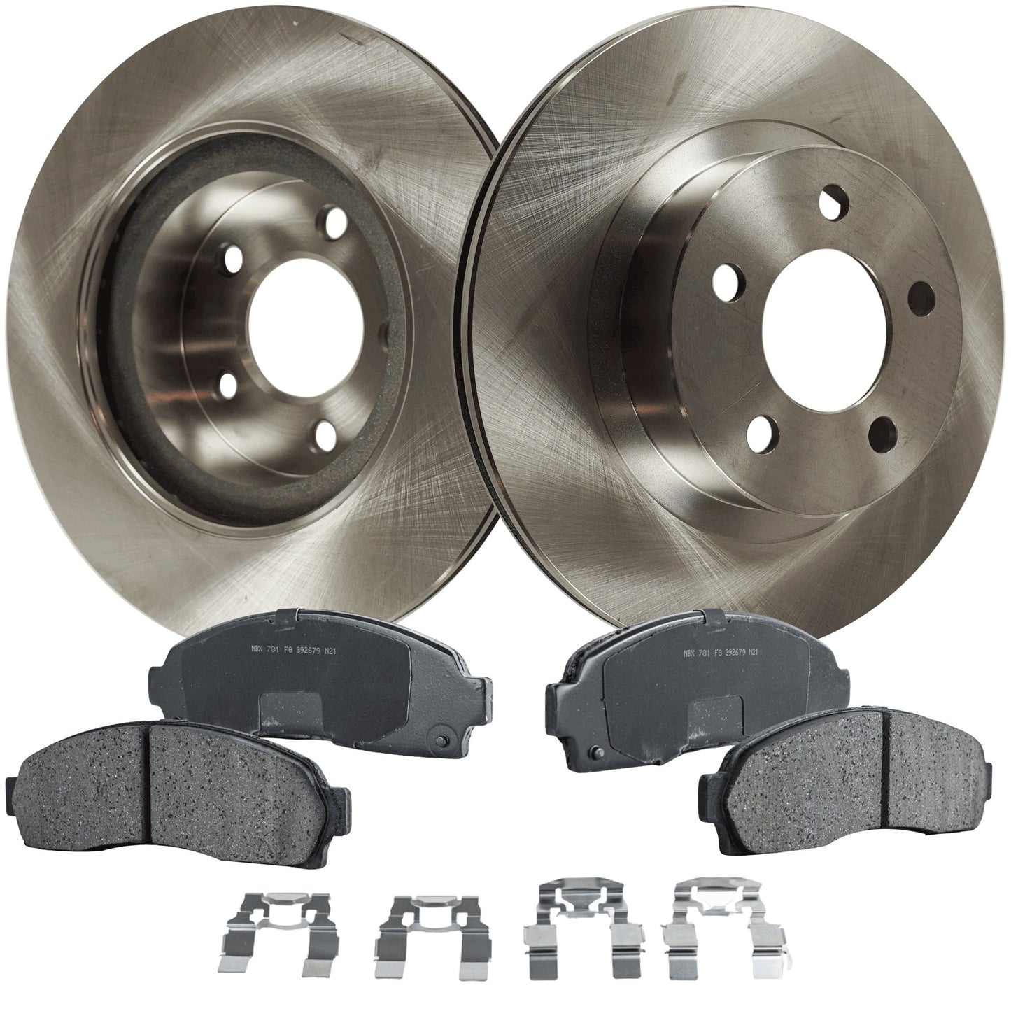 2-Wheel Set Front Brake Disc and Pad Kit, Plain Surface 5 Lugs 305.05 mm Ceramic 4WD Pro-Line Series, Includes (2) Brake Disc and (1) Brake Pad Set