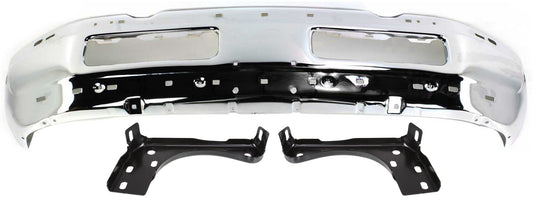 3-Piece Kit, Front Bumper, Chrome, Includes (1) Bumper and (2) Bumper Bracket