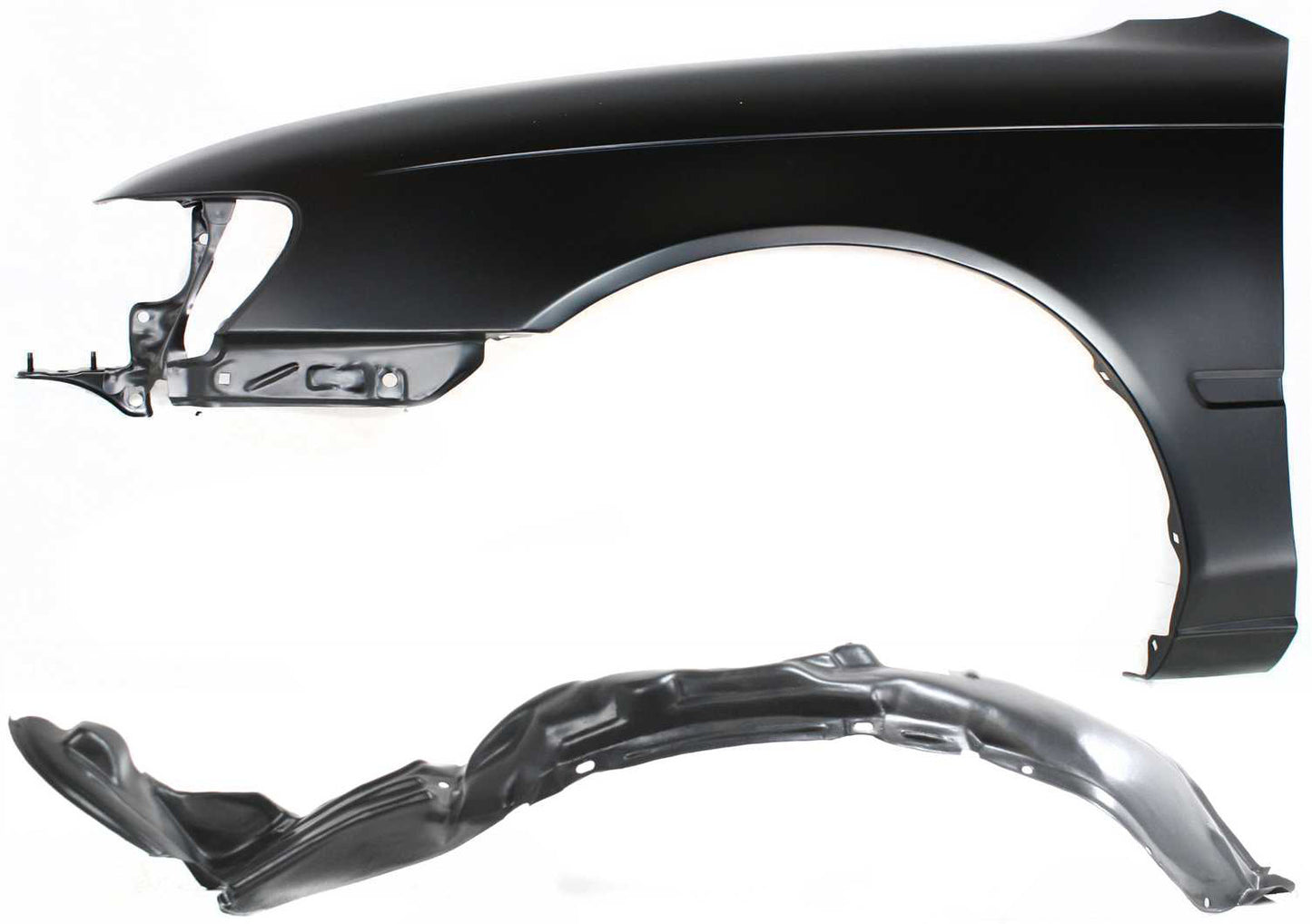 2-Piece Kit, Front, Driver Side Fender, Sedan or Wagon, USA Built Vehicles, Includes (1) Fender and (1) Fender Liner