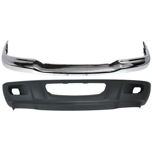 2-Piece Kit, Front Bumper, RWD, Chrome, Includes (1) Bumper and (1) Valance