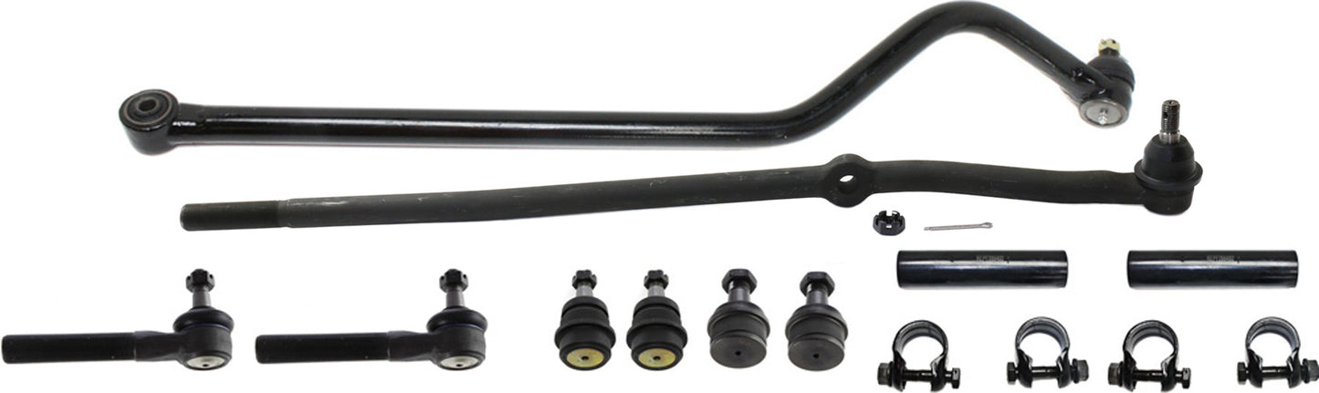 10-Piece Kit Front Suspension Kit, Includes (1) Track Bar, (3) Tie Rod End, (2) Tie Rod Adjusting Sleeve and (4) Ball Joint