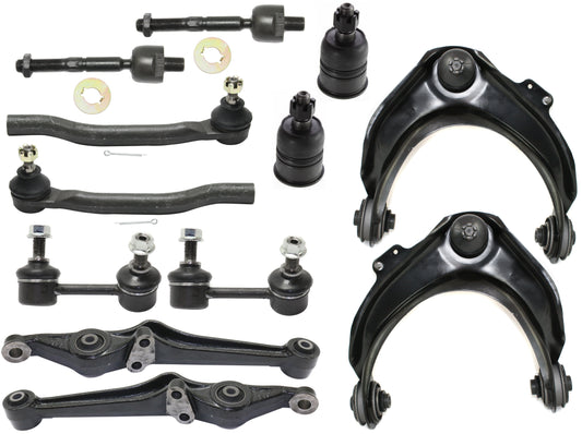 12-Piece Kit Front, Driver and Passenger Side, Upper and Lower Control Arm Kit, Includes (2) Ball Joint, (4) Control Arm, (2) Sway Bar Link, and (4) Tie Rod End