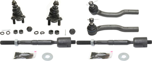 6-Piece Kit Front, Driver and Passenger Side Suspension Kit, Includes (2) Ball Joint and (4) Tie Rod End