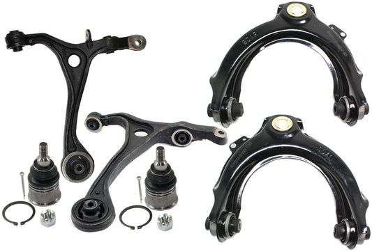 6-Piece Kit Front, Driver and Passenger Side, Upper and Lower Control Arm Kit, Includes (2) Ball Joint and (4) Control Arm