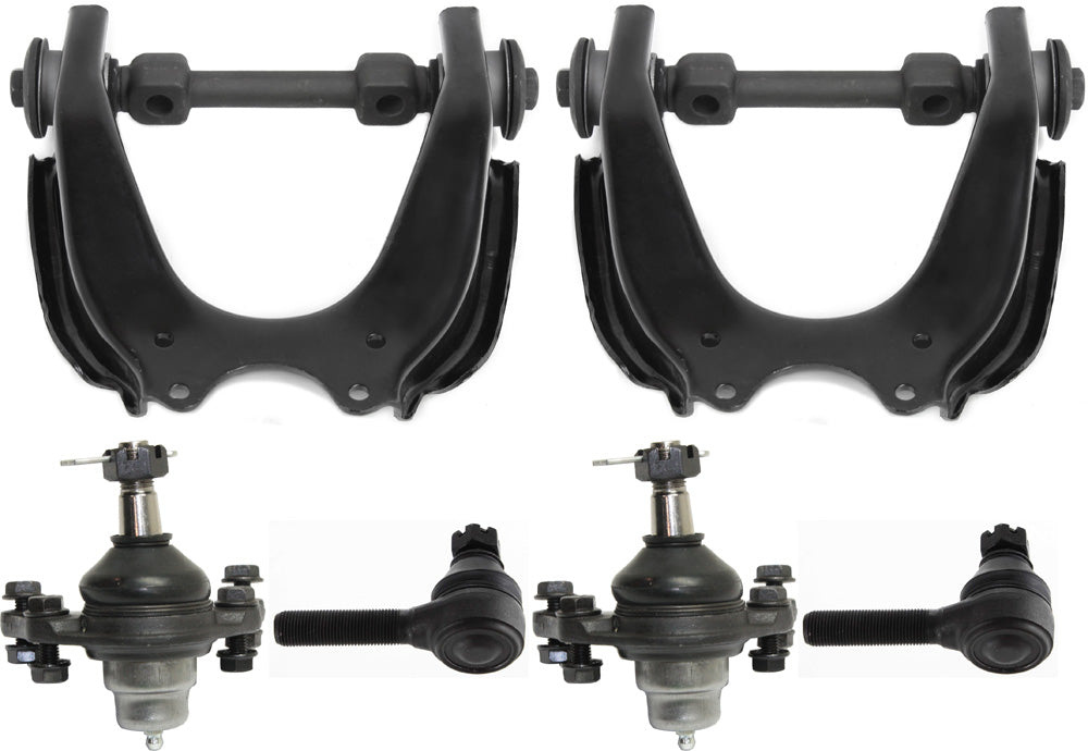 6-Piece Kit Front, Driver and Passenger Side Control Arm Kit, Includes (2) Ball Joint, (2) Control Arm, and (2) Tie Rod End
