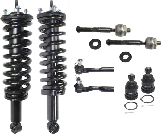 8-Piece Kit Front Suspension Kit, Includes (4) Tie Rod End, (2) Ball Joint and (2) Shock Absorber and Strut Assembly
