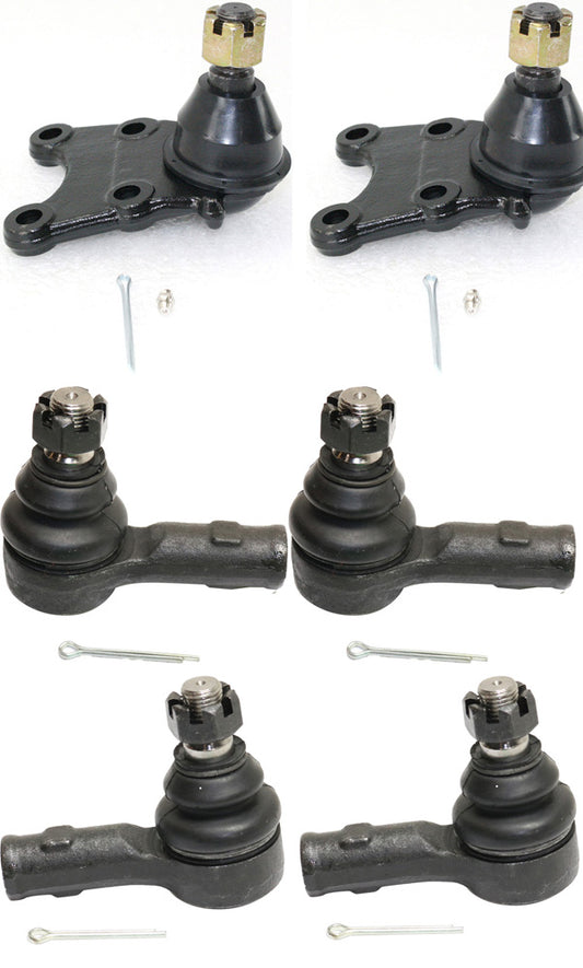 6-Piece Kit Front, Driver and Passenger Side Suspension Kit, Includes (2) Ball Joint and (4) Tie Rod End