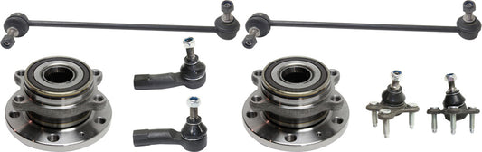 8-Piece Kit Front, Driver and Passenger Side Suspension Kit, Includes (2) Ball Joint, (2) Tie Rod End, (2) Sway Bar Link and (2) Wheel Hub