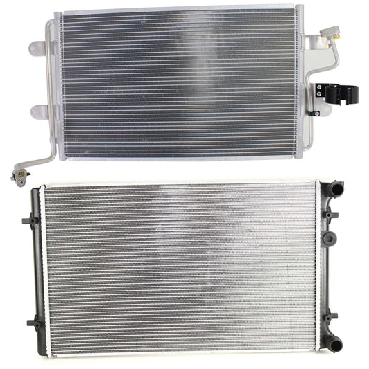 2-Piece Kit Radiator, Includes (1) A/C Condenser and (1) Radiator
