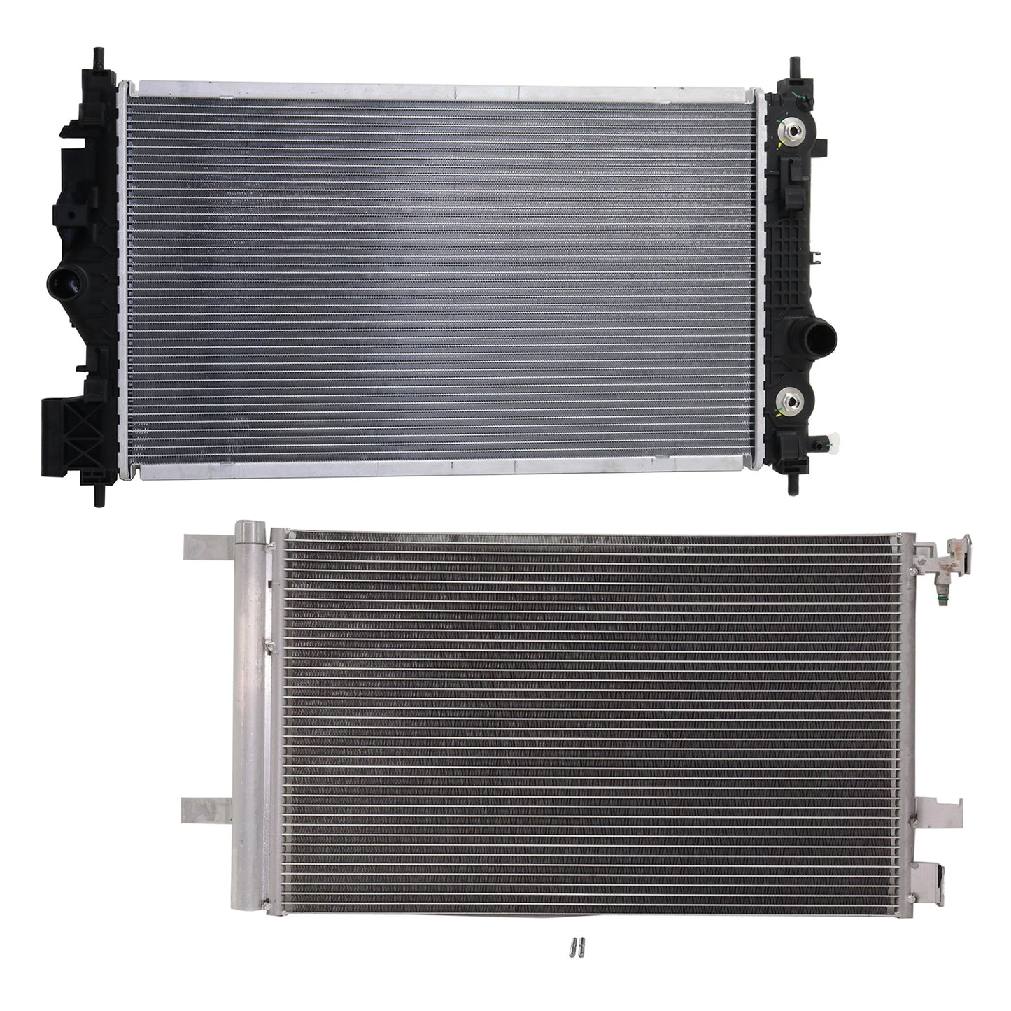 2-Piece Kit Radiator, Includes (1) A/C Condenser and (1) Radiator