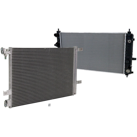2-Piece Kit Radiator, Includes (1) A/C Condenser and (1) Radiator