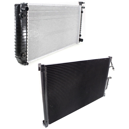 2-Piece Kit Radiator, Includes (1) A/C Condenser and (1) Radiator