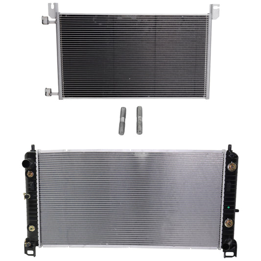 2-Piece Kit Radiator, 8.1L, 8Cyl, Includes (1) A/C Condenser and (1) Radiator