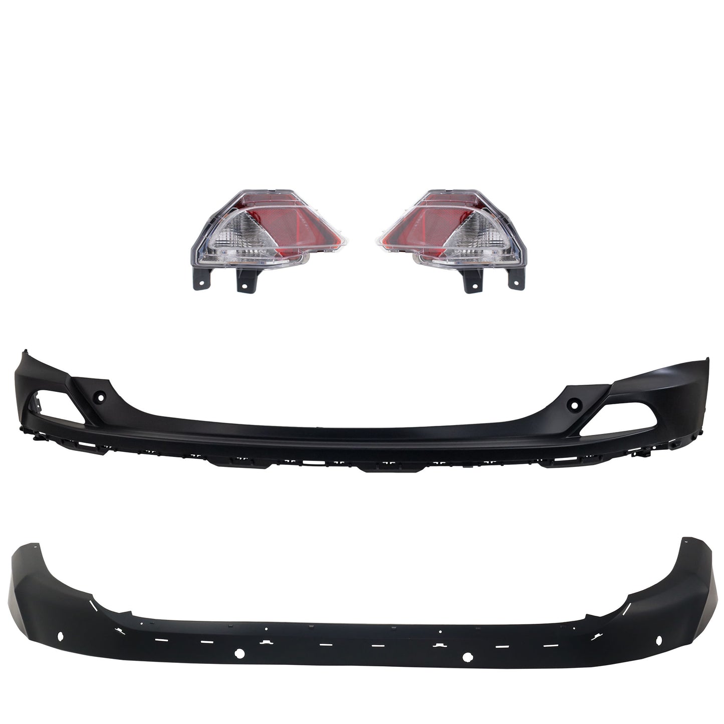 4-Piece Kit Driver and Passenger Side Back Up Light With bulb(s), Includes (2) Back Up Light and (2) Bumper Cover
