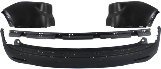 4-Piece Kit Rear Textured Bumper Cover, Includes (1) Bumper Cover, (2) Bumper End and (1) Bumper Cover Support