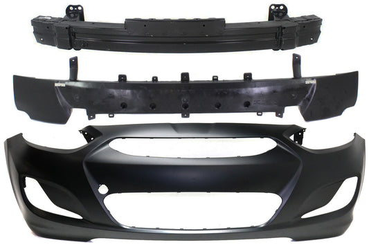 3-Piece Kit, Front Primed Bumper Cover, Includes (1) Bumper Absorber, (1) Bumper Cover, and (1) Bumper Reinforcement
