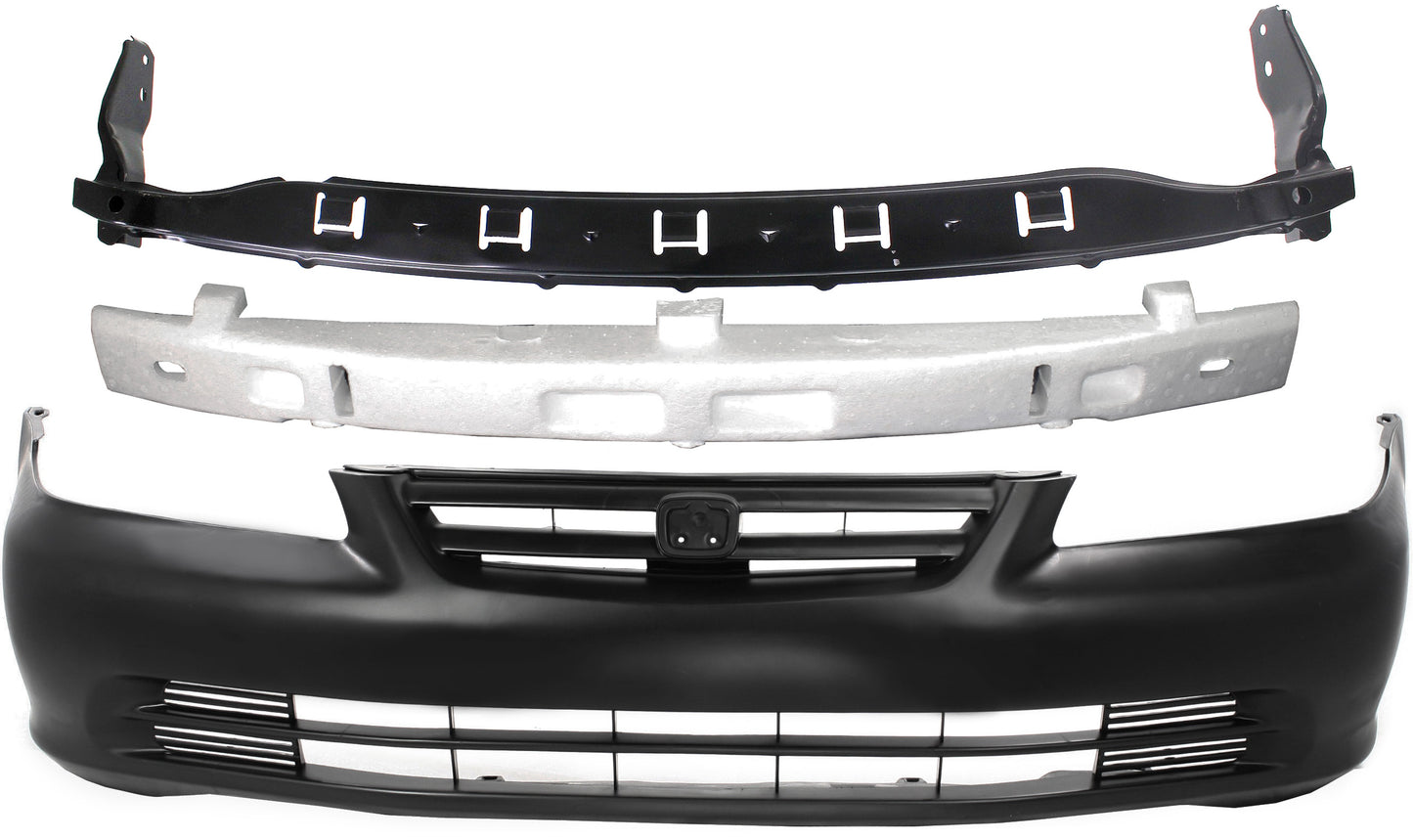 3-Piece Kit, Front Primed Bumper Cover, Includes (1) Bumper Absorber, (1) Bumper Cover, and (1) Bumper Retainer