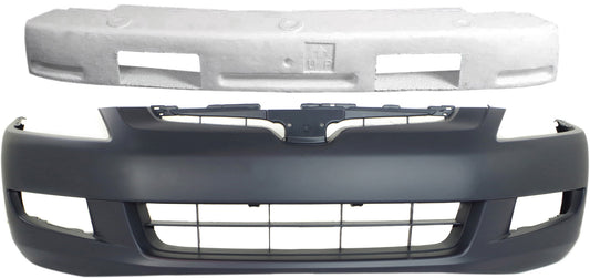 2-Piece Kit, Front Primed Bumper Cover, Includes (1) Bumper Absorber and (1) Bumper Cover