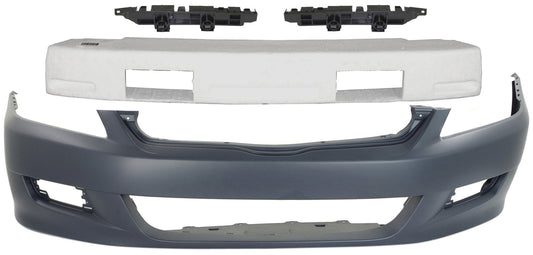 4-Piece Kit, Front Primed Bumper Cover, Coupe, Includes (1) Bumper Absorber, (1) Bumper Cover, and (2) Bumper Retainer