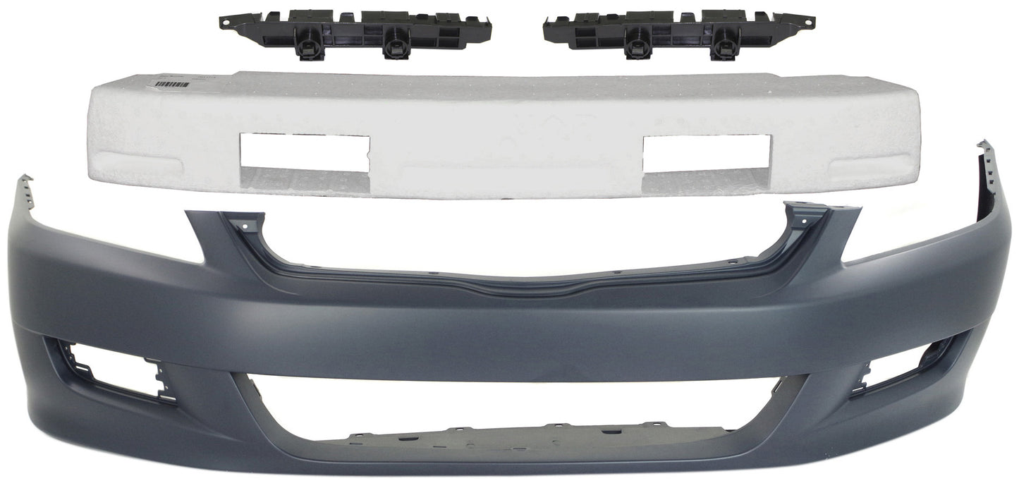 4-Piece Kit, Front Primed Bumper Cover, Coupe, Includes (1) Bumper Absorber, (1) Bumper Cover, and (2) Bumper Retainer