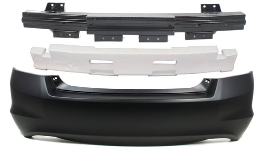 3-Piece Kit, Rear Primed Bumper Cover, 4-Door-Sedan, Includes (1) Bumper Absorber, (1) Bumper Cover, and (1) Bumper Reinforcement