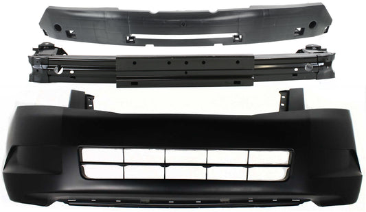 3-Piece Kit, Front Primed Bumper Cover, 4Cyl Eng., Sedan, Includes (1) Bumper Absorber, (1) Bumper Cover, and (1) Bumper Reinforcement