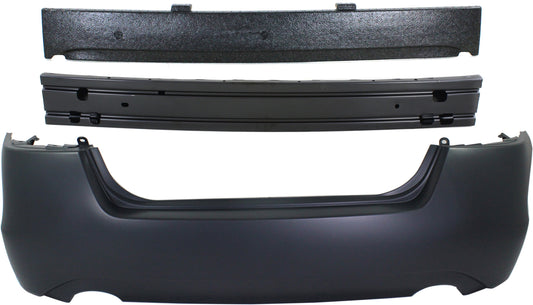3-Piece Kit, Rear Primed Bumper Cover, Includes (1) Bumper Absorber, (1) Bumper Cover, and (1) Bumper Reinforcement