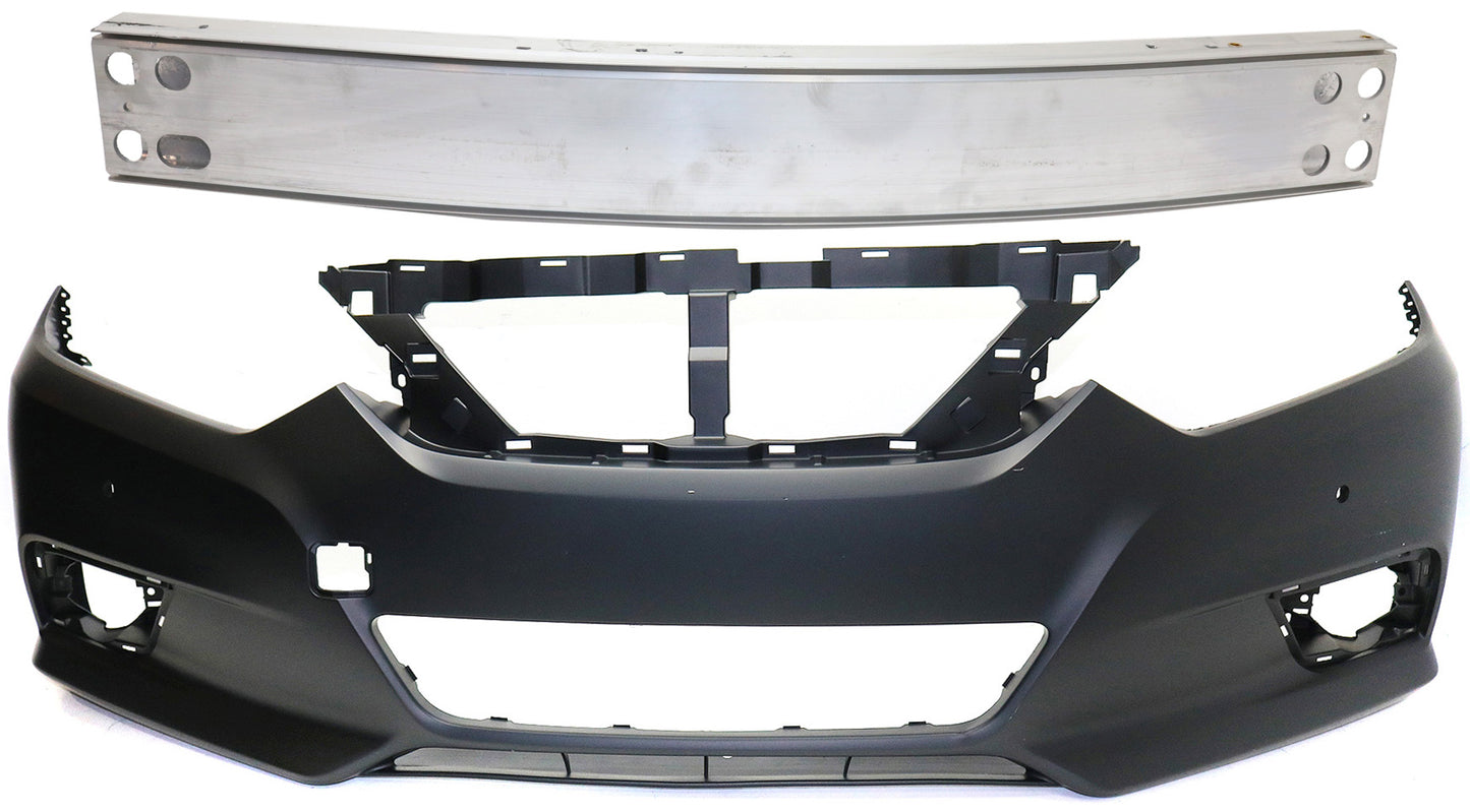 2-Piece Kit, Front Primed Bumper Cover, Includes (1) Bumper Cover and (1) Bumper Reinforcement
