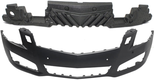 2-Piece Kit, Front Primed Bumper Cover, Includes (1) Bumper Absorber and (1) Bumper Cover