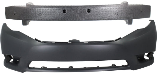 2-Piece Kit, Front Primed Bumper Cover, Includes (1) Bumper Absorber and (1) Bumper Cover