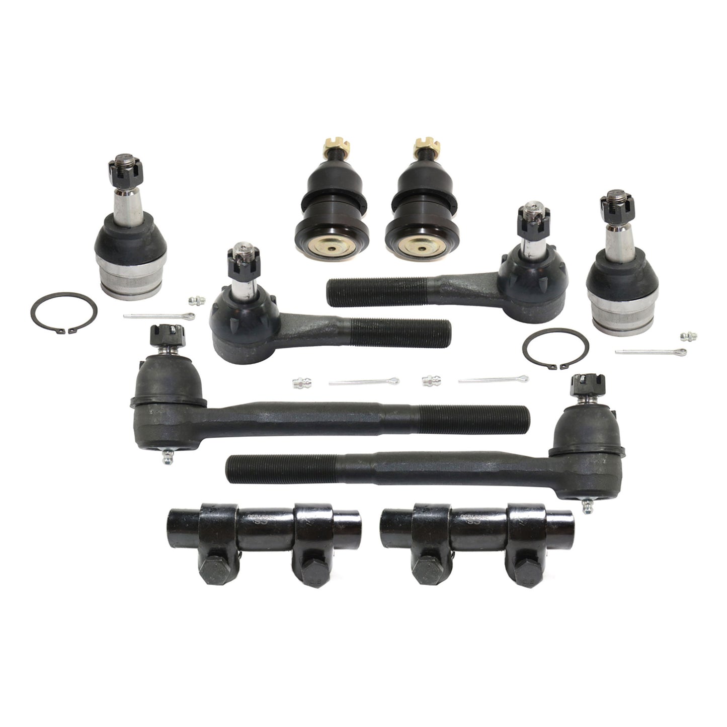 10-Piece Kit Front Suspension Kit, Includes (4) Tie Rod End, (4) Ball Joint and (2) Tie Rod Adjusting Sleeve