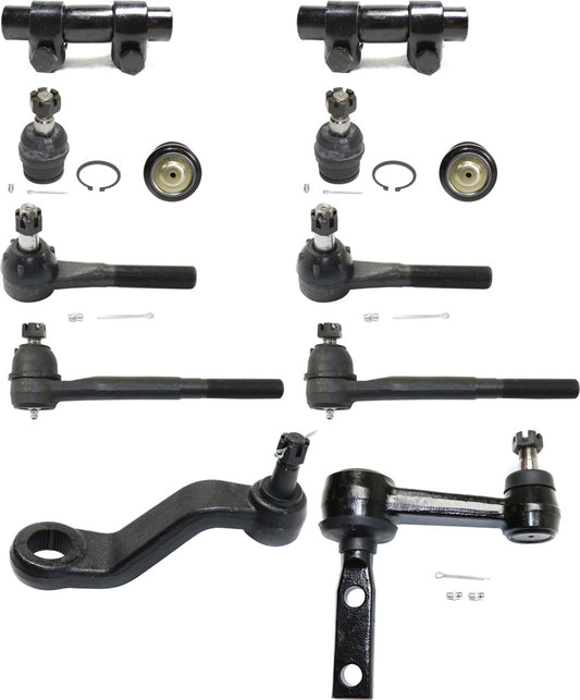 12-Piece Kit Front Suspension Kit, Includes (4) Tie Rod End, (2) Tie Rod Adjusting Sleeve, (4) Ball Joint, (1) Idler Arm and (1) Pitman Arm