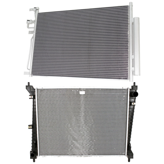 2-Piece Kit Radiator, Includes (1) A/C Condenser and (1) Radiator