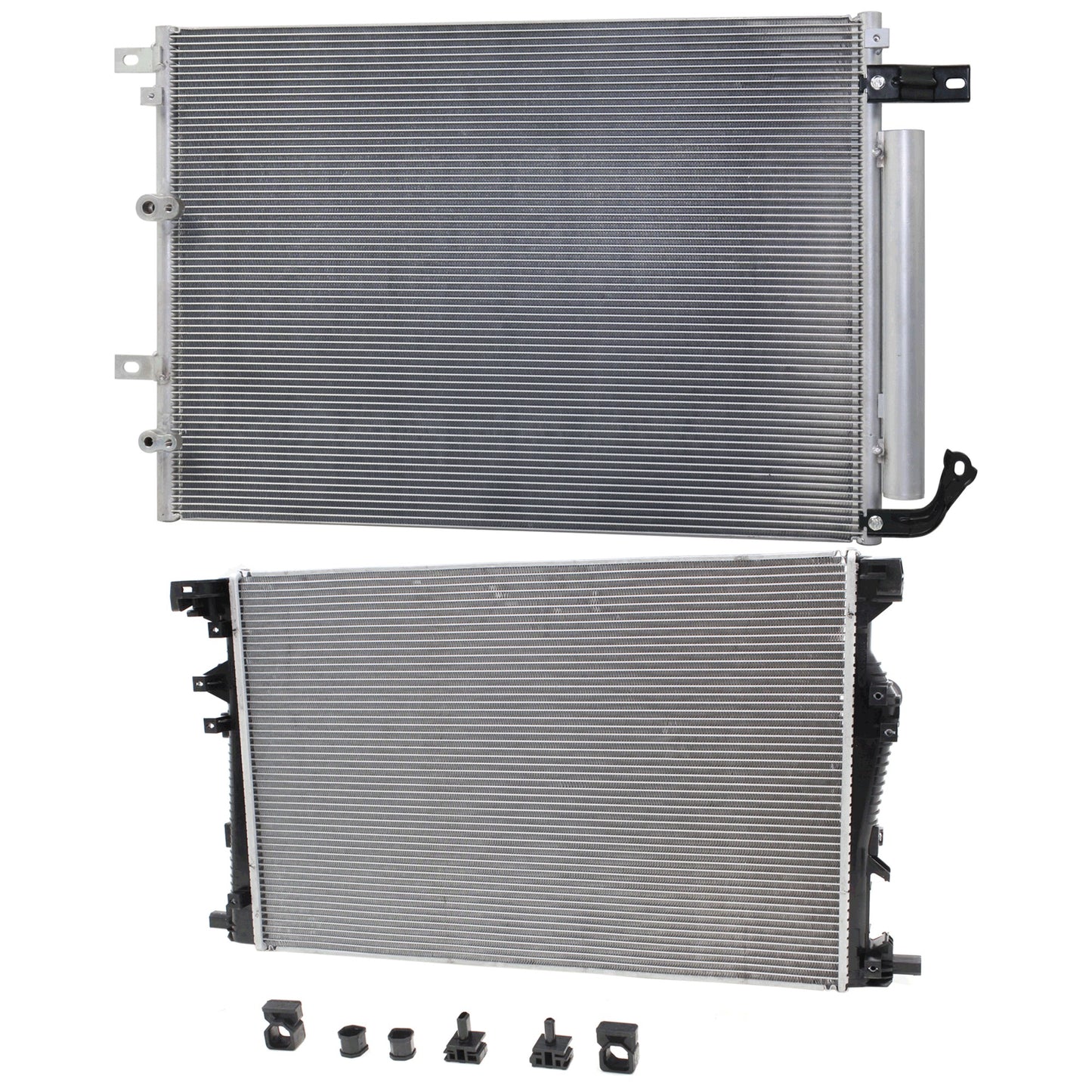 2-Piece Kit Radiator, Includes (1) A/C Condenser and (1) Radiator