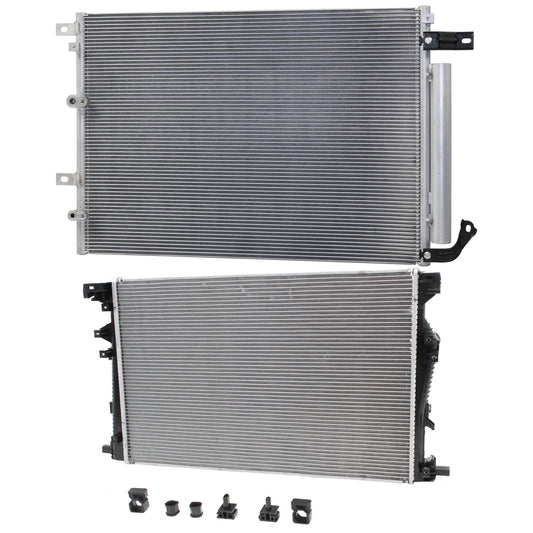 2-Piece Kit Radiator, Includes (1) A/C Condenser and (1) Radiator