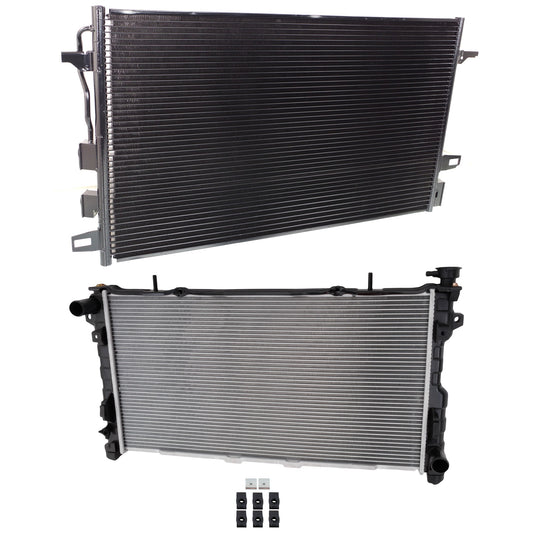 2-Piece Kit Radiator, Includes (1) A/C Condenser and (1) Radiator