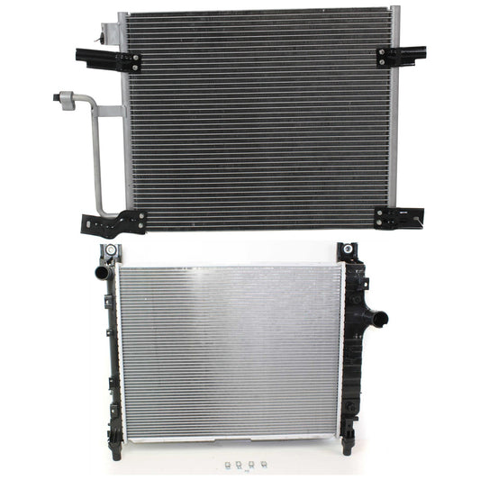 2-Piece Kit Radiator, Includes (1) A/C Condenser and (1) Radiator