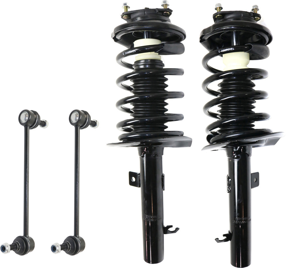 4-Piece Kit Front, Driver and Passenger Side Suspension Kit, Includes (2) Sway Bar Link and (2) Shock Absorber and Strut Assembly