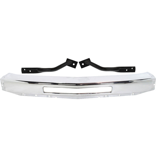 3-Piece Kit, Front Bumper, Chrome, Includes (1) Bumper and (2) Bumper Bracket