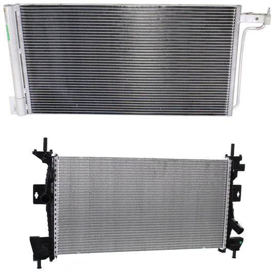 2-Piece Kit Radiator, Includes (1) A/C Condenser and (1) Radiator