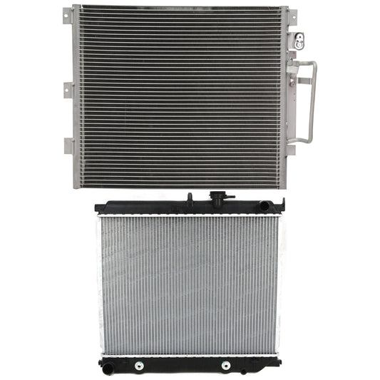 2-Piece Kit Radiator, Includes (1) A/C Condenser and (1) Radiator