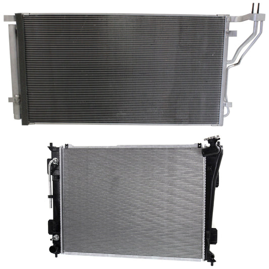 2-Piece Kit Radiator, Includes (1) A/C Condenser and (1) Radiator