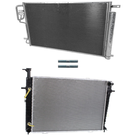 2-Piece Kit Radiator, Includes (1) A/C Condenser and (1) Radiator