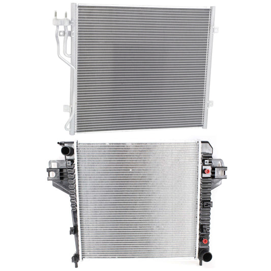 2-Piece Kit Radiator, 3.7L, 6Cyl, Includes (1) A/C Condenser and (1) Radiator