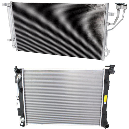 2-Piece Kit Radiator, 2.4L, 4Cyl, Includes (1) A/C Condenser and (1) Radiator