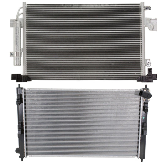 2-Piece Kit Radiator, Includes (1) A/C Condenser and (1) Radiator